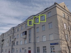 Квартира.Фасад здания с выделенными окнами реализуемого объекта.город Москва, Ярославское шоссе, дом 126 - Этаж 4, кв. 23 кв. 23_2.jpg