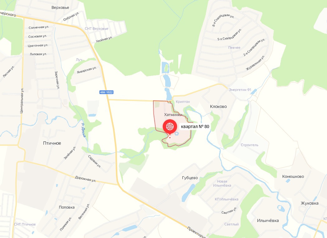 Земельный участок.Положение объекта относительно близлежащих дорог или автомагистралей.Москва, д Хатминки, внутригородская территория поселение Первомайское, земельный участок 40Д.jpg