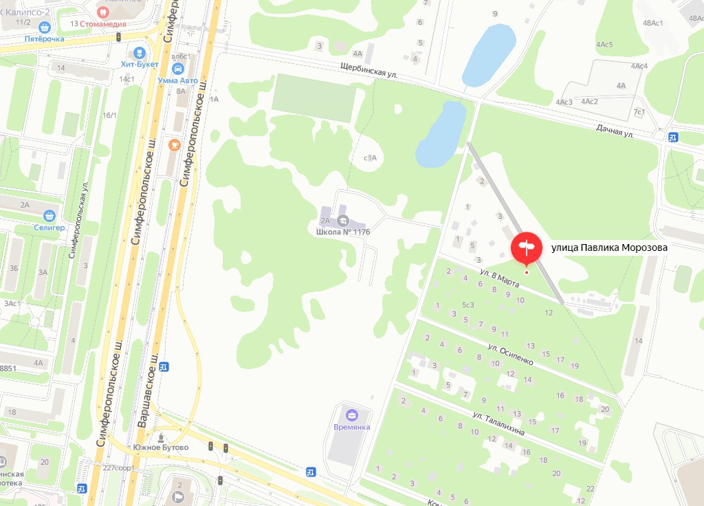 Земельный участок.Положение объекта относительно близлежащих дорог или автомагистралей.Российская Федерация, город Москва, внутригородская территория муниципальный округ Южное Бутово, улица Павлика Морозова, земельный участок 6.jpg