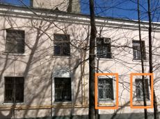 Квартира.Фасад здания с выделенными окнами реализуемого объекта.город Москва, Вересковая улица, дом 7 - этаж 1, квартира 8 8_2.jpg