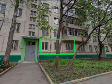 Квартира.Фасад здания с выделенными окнами реализуемого объекта.город Москва, Онежская улица, дом 40 - Этаж _ 1 кв. 143.png