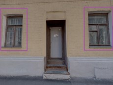 Нежилое помещение.Фасад здания с выделенными окнами реализуемого объекта.г. Москва, ул. Садовая-Каретная, д. 24_7 - помещение 4, комнаты 1-9 Этаж _ 1.jpg
