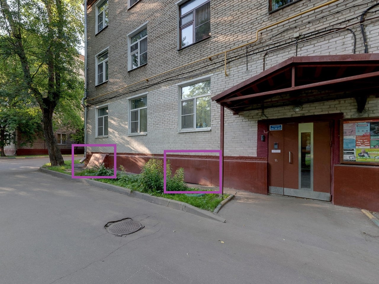 Нежилое помещение.Фасад здания с выделенными окнами реализуемого объекта.город Москва, Коптевский бульвар, дом 16, корпус 2 - Подвал _ 0 Подвал _ 0.jpg