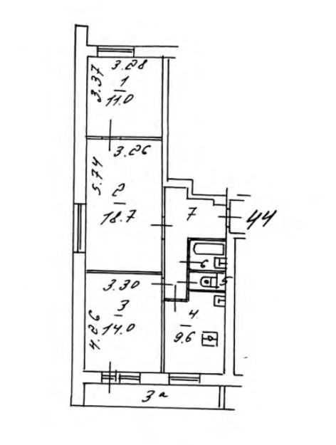 Квартира.План этажа _поэтажный_ с указанием границ реализуемого объекта.город Москва, Ярославское шоссе, дом 129 - этаж 7, квартира 44.jpeg