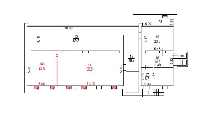 Нежилое помещение.План этажа _поэтажный_ с указанием границ реализуемого объекта.ул.Кашенкин Луг, д.3 - подвал.jpg