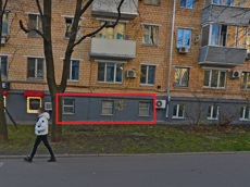 Нежилое помещение.Фасад здания с выделенными окнами реализуемого объекта.г. Москва, ул. Грузинская М., Дом 3-9 - Этаж _ 1, Подвал _ 0 Этаж _ 1, Подвал _ 0_5.jpg