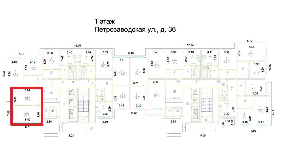 Нежилое помещение.План этажа _поэтажный_ с указанием границ реализуемого объекта.город Москва, Петрозаводская улица, дом 36 - этаж 1, пом. I, ком. 1, 2.jpg