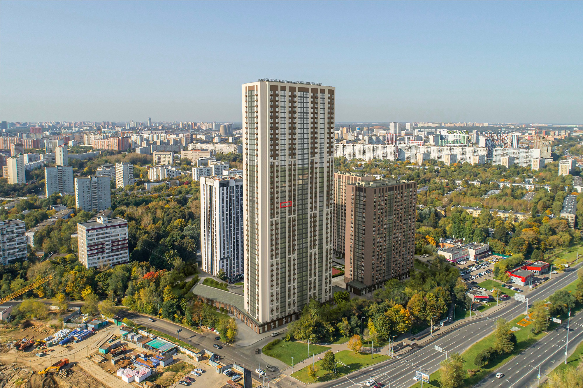 ГП16954521.Квартира. Договор долевого участия.Фасад здания с выделенными окнами реализуемого объекта.jpg