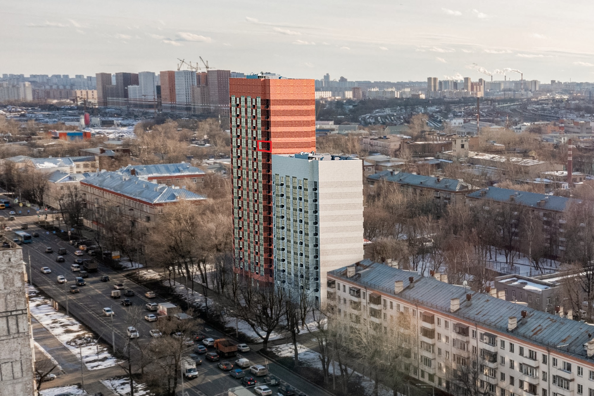 ГП16963415.Квартира. Договор долевого участия.Фасад здания с выделенными окнами реализуемого объекта_2.jpg