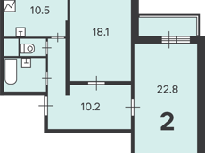 Квартира.План этажа _поэтажный_ с указанием границ реализуемого объекта.Российская Федерация, город Москва, внутригородская территория поселение Михайлово-Ярцевское, посёлок Шишкин Лес, дом 21, корпус 1 - Этаж 10, кв. 33.jpg