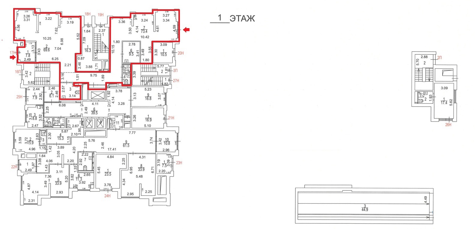 ГП16975583.Нежилое помещение.План этажа (поэтажный) с указанием границ реализуемого объекта.jpg