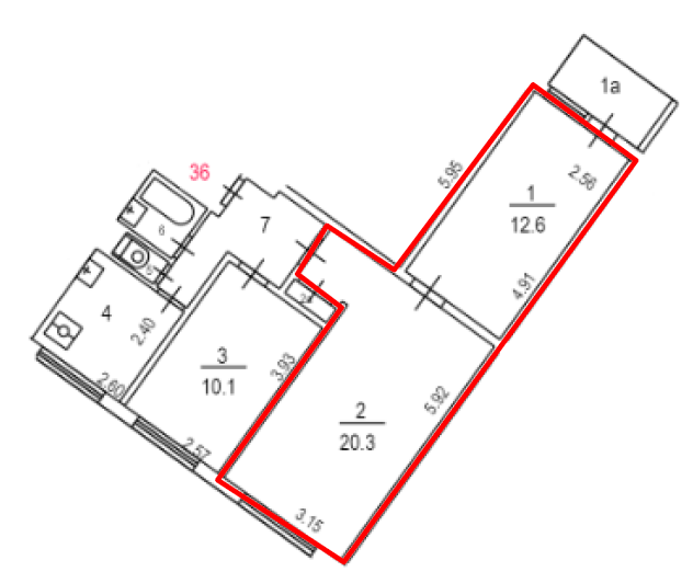 ГП16974024.Квартира.План этажа (поэтажный) с указанием границ реализуемого объекта.png