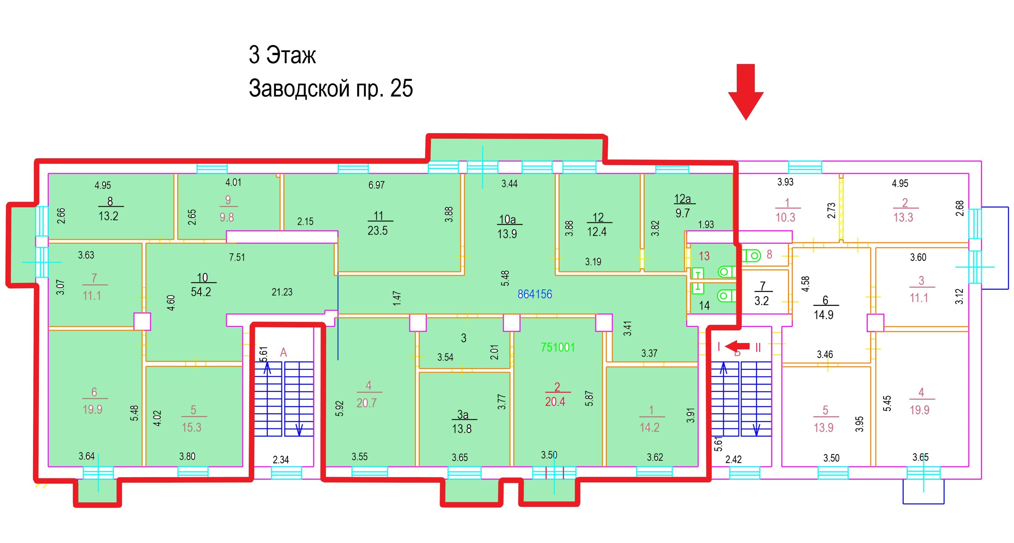 ГП16964264.Нежилое помещение.План этажа (поэтажный) с указанием границ реализуемого объекта.jpg