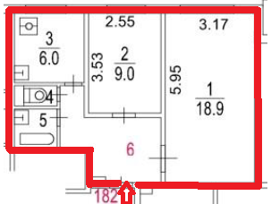 ГП16974379.Квартира.План этажа (поэтажный) с указанием границ реализуемого объекта.png