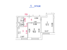 ГП16964719.Квартира.План этажа (поэтажный) с указанием границ реализуемого объекта.png