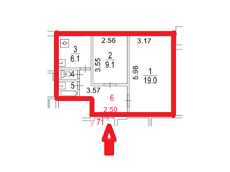ГП16966431.Квартира.План этажа (поэтажный) с указанием границ реализуемого объекта.png