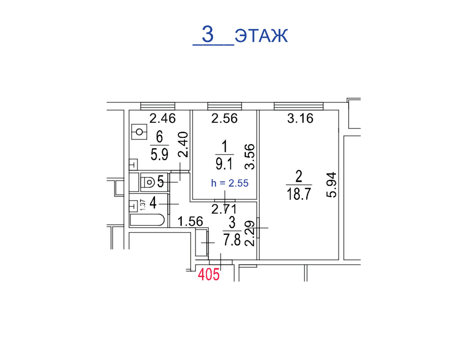 ГП16974866.Квартира.План этажа (поэтажный) с указанием границ реализуемого объекта.png