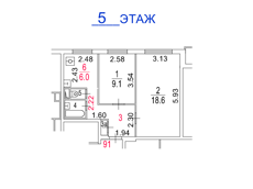 ГП16974864.Квартира.План этажа (поэтажный) с указанием границ реализуемого объекта.png