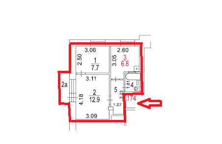 ГП16975870.Квартира.План этажа (поэтажный) с указанием границ реализуемого объекта.png
