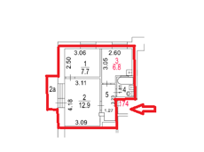 ГП16975870.Квартира.План этажа (поэтажный) с указанием границ реализуемого объекта.png