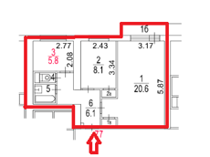 ГП16975024.Квартира.План этажа (поэтажный) с указанием границ реализуемого объекта.png