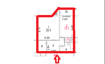 ГП16974860.Квартира.План этажа (поэтажный) с указанием границ реализуемого объекта.png